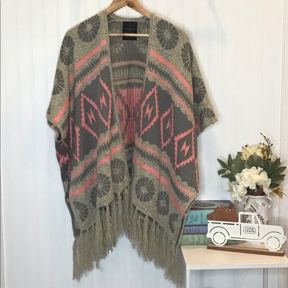 Ellie & Kate Sweater Cardigan Oversized OS Gray - Picture 10 of 16